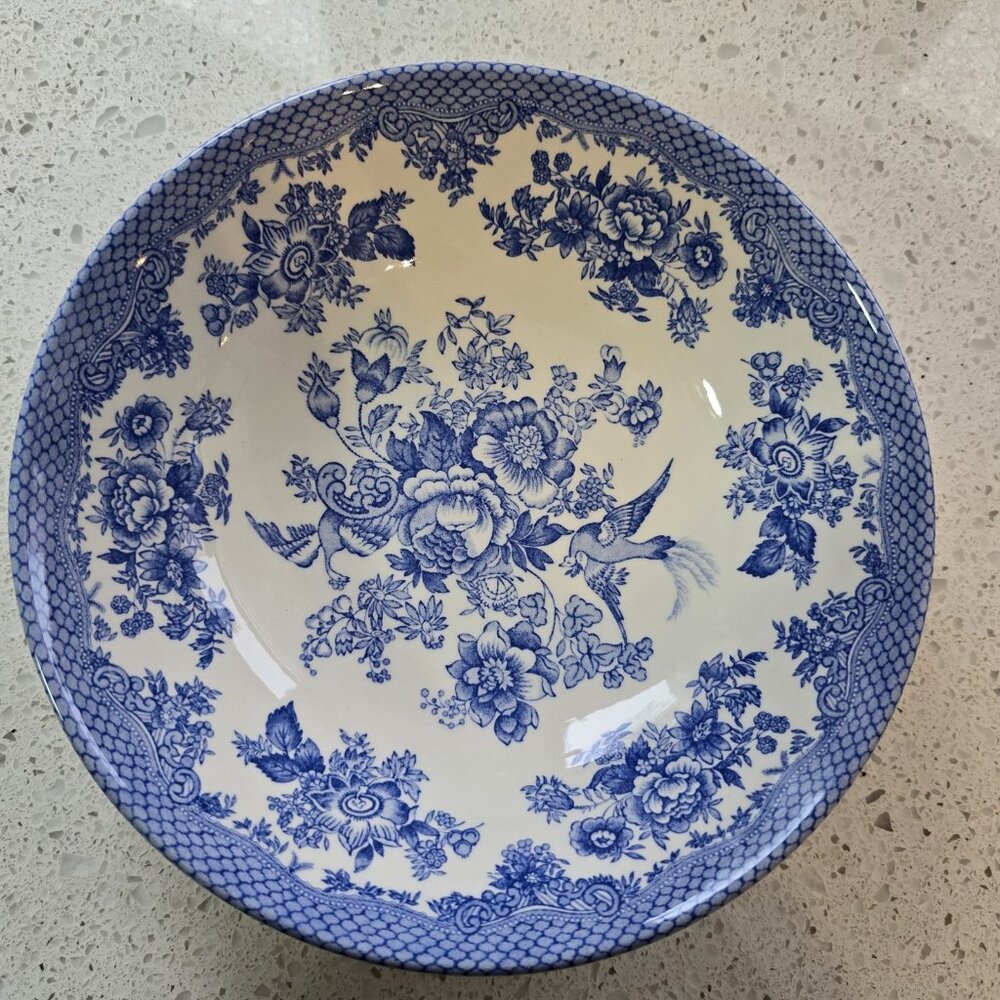 Royal Stafford Asiatic Pheasant Blue Round Soup Pasta Salad Snack Bowl 8" 4 pcs